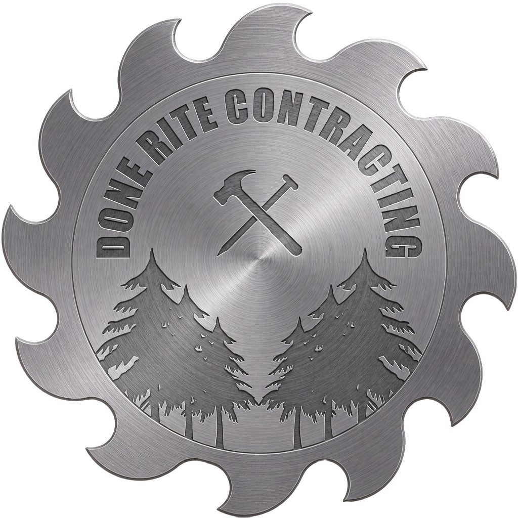 Done Rite Contracting metal emblem